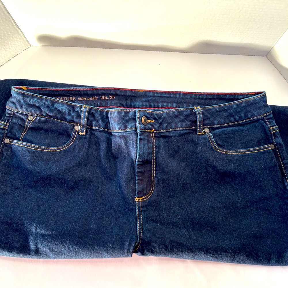 Talbots Slim Ankle Jeans - 20L - 35” length - Dark Wash